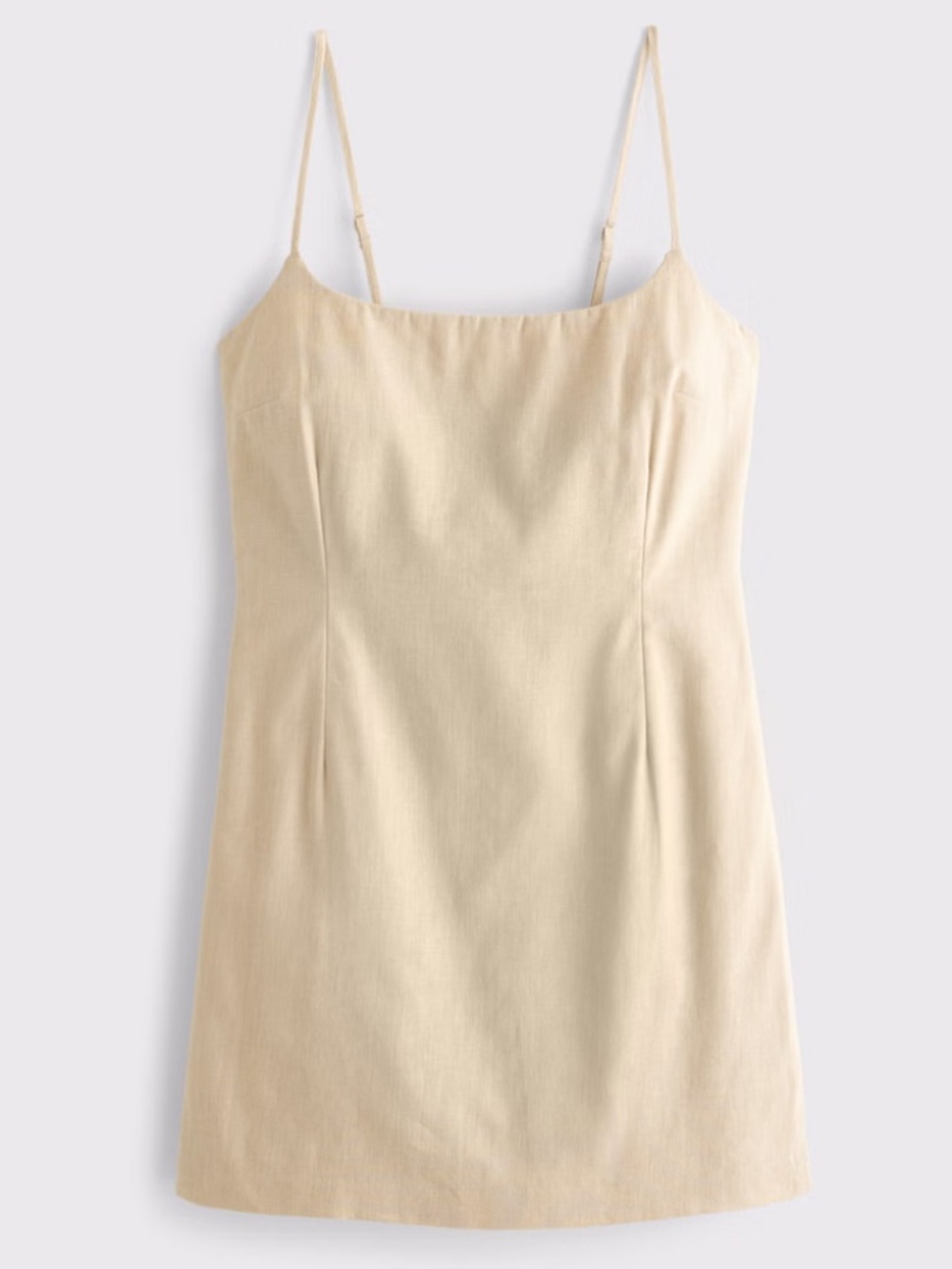 Abercrombie & Fitch Scoopneck Asymmetrical Linen-Blend Skort- Tan- Small Petite